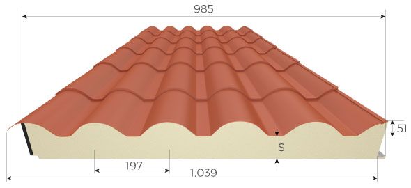 Panel teja isocoppo plano